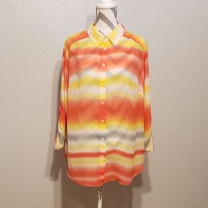 I.N. STYLE BLOUSE, TOP VIBRANT COLORS SIZE XL 100% POLYSTER